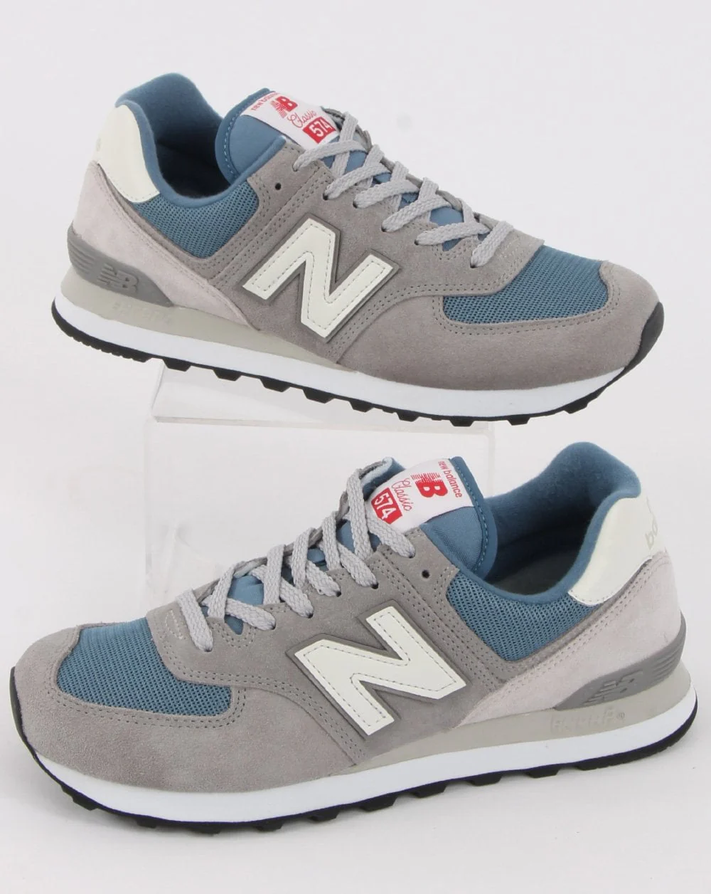 New Balance 574 Trainer Grey/Blue - Image 3