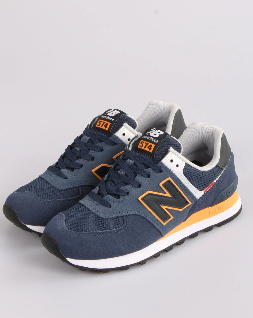 New Balance 574 Trainer Navy/Orange - Image 3