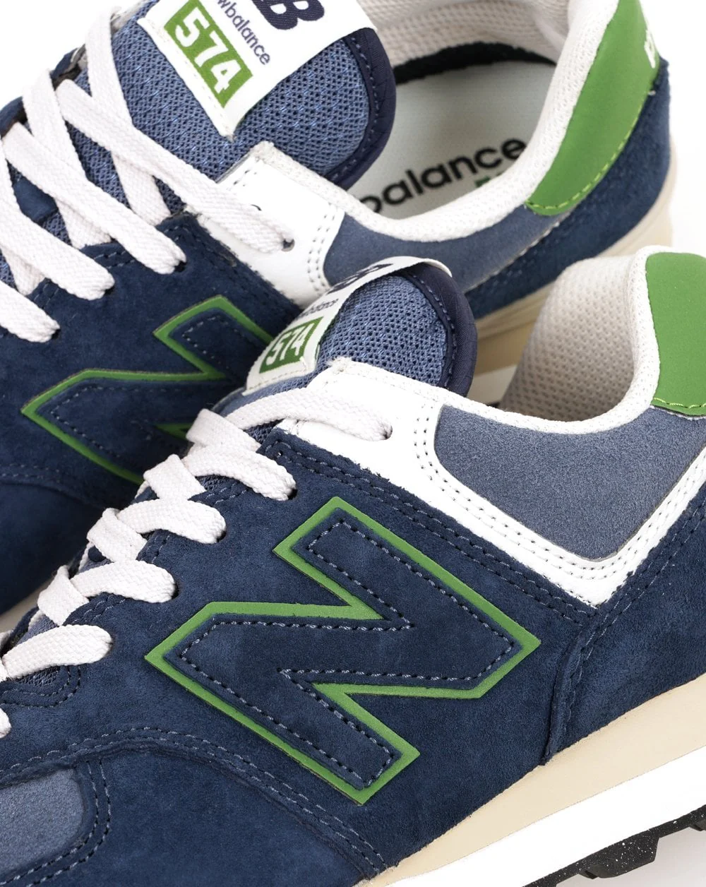 New Balance 574 Trainers Navy / Green - Image 3
