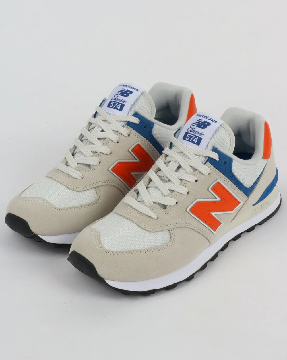 New Balance 574 Trainers White/Orange - Image 3
