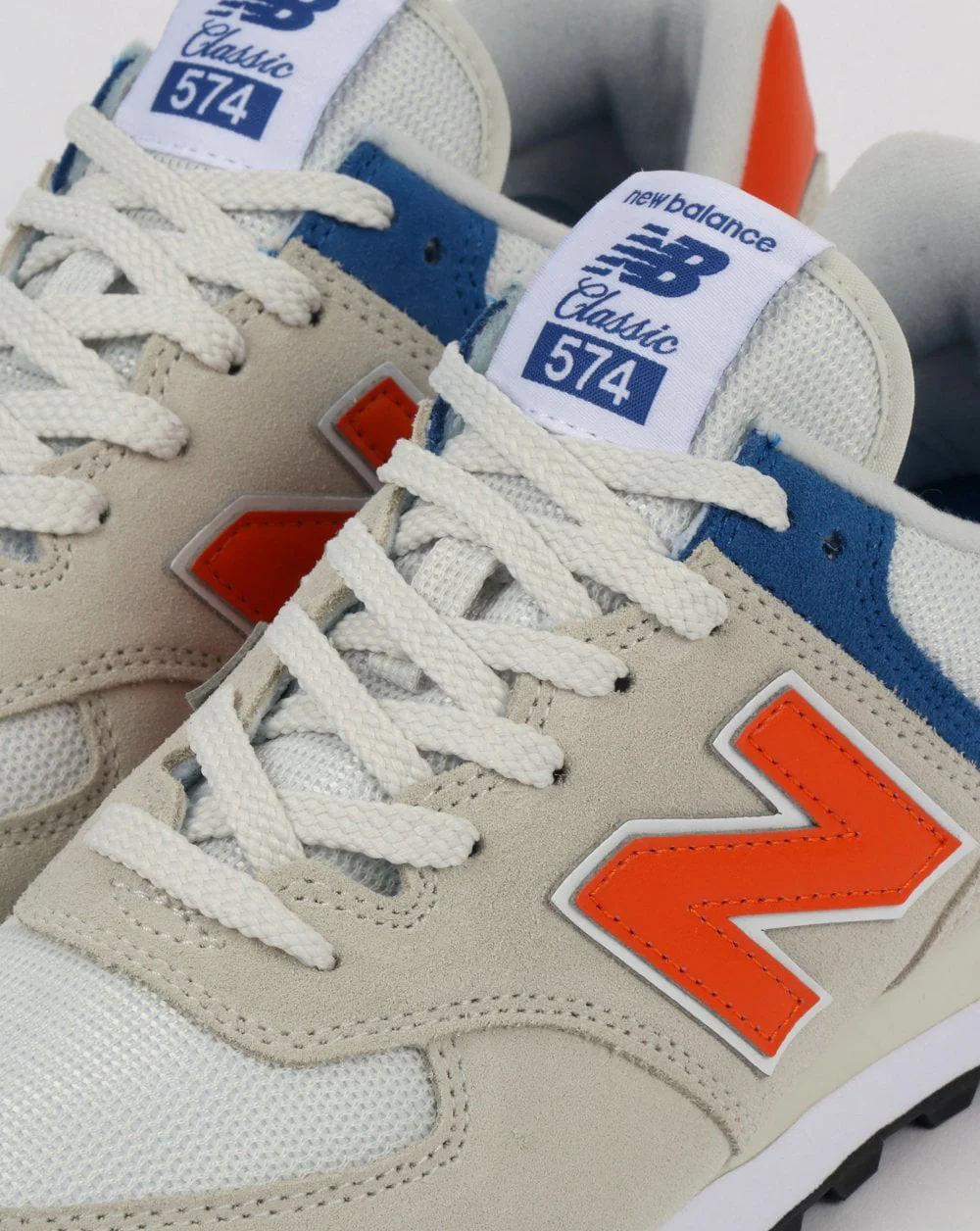 New Balance 574 Trainers White/Orange - Image 4