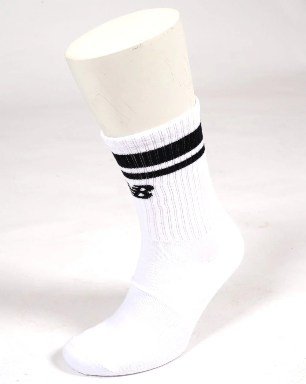 New Balance Stripe MidCalf Socks 3 Pack White/Black
