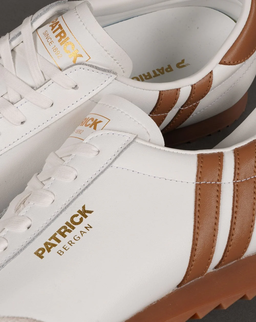 Patrick Bergan Trainers White/Tan - Image 4