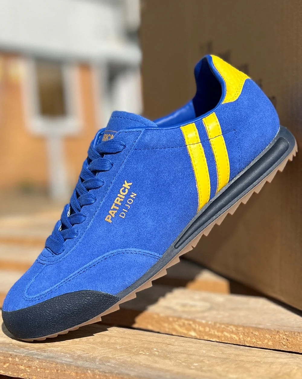 Patrick Dijon Trainers Royal Blue/Yellow - Image 3