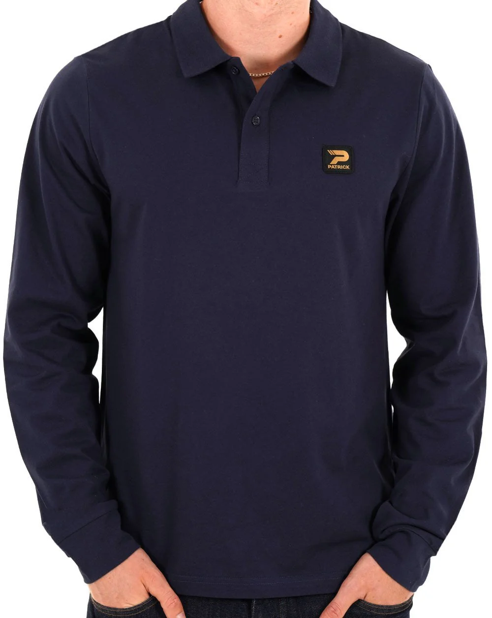 Patrick Luca LS Polo Shirt Navy - Image 3