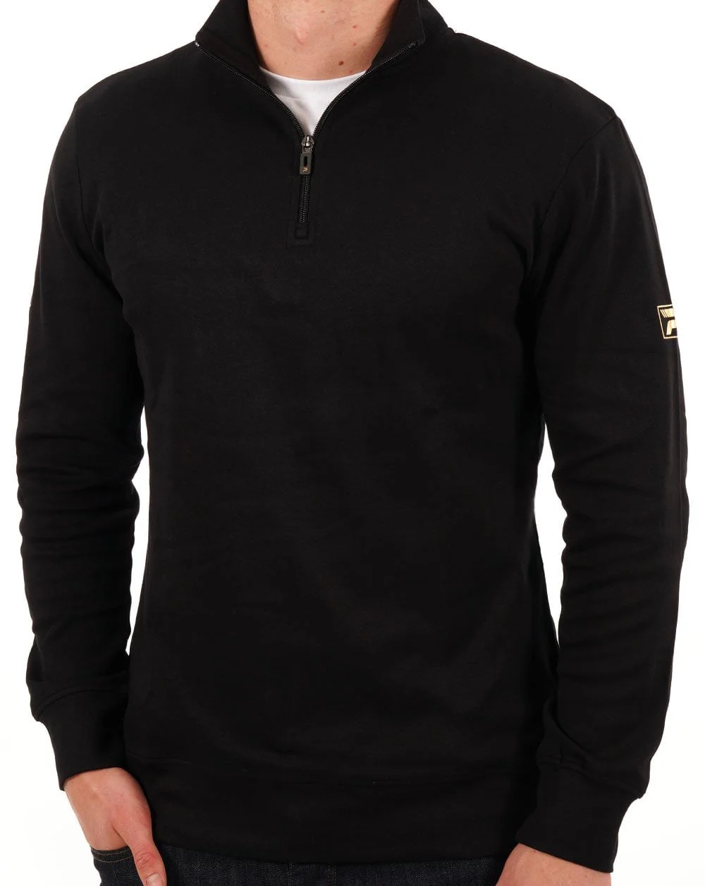 Patrick Villan 1/4 Zip Top Black/Gold - Image 2