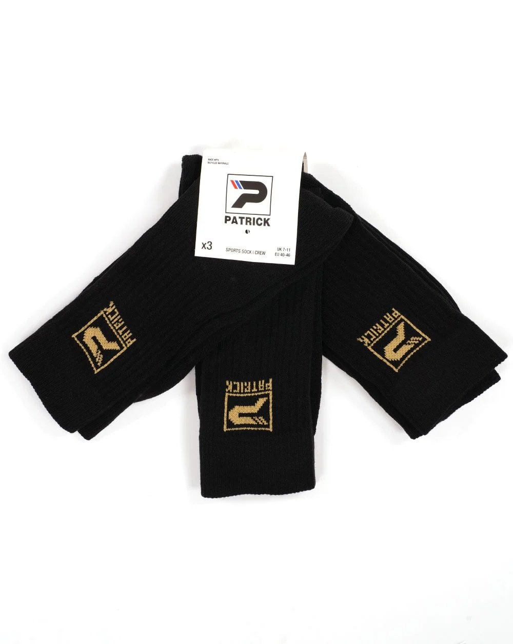 Patrick Villan 3 Pack Socks Black/Gold - Image 2
