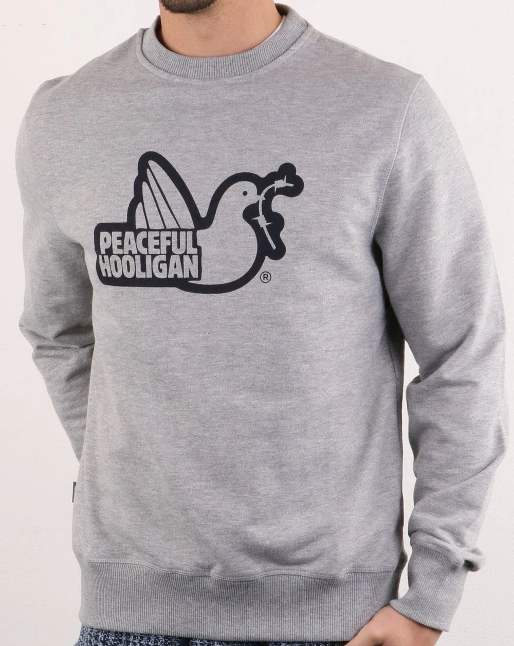 Peaceful Hooligan Outline Sweatshirt Grey - Image 2