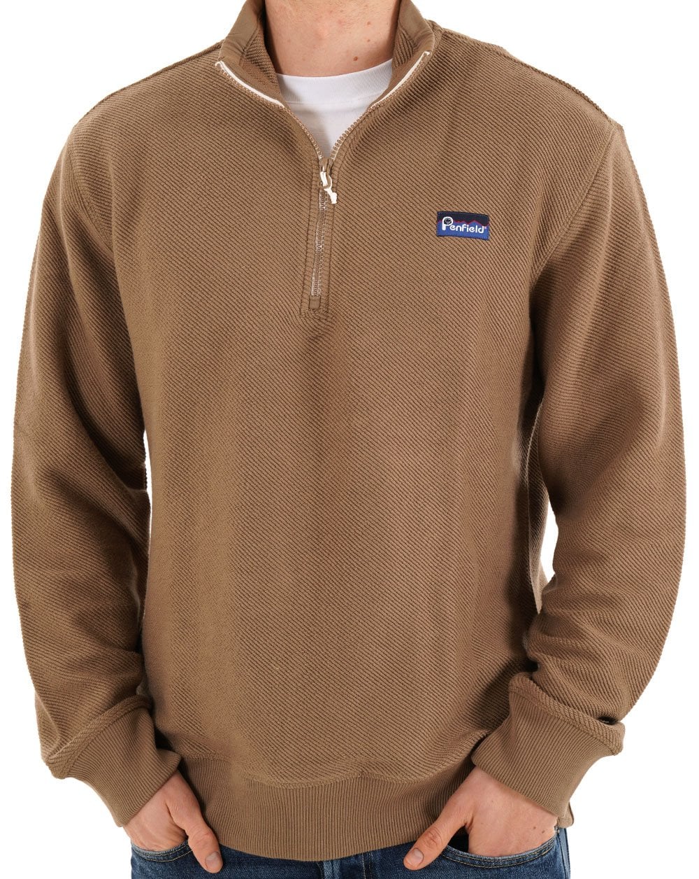 Penfield Berkeley Textured Half Zip Top Lead Grey - Image 3