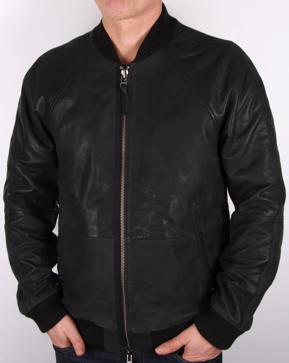 Pretty Green Albion Leather Jacket Black - Image 3