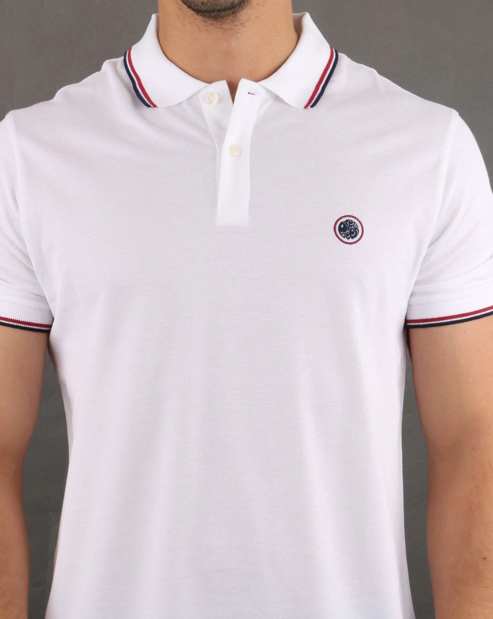 Pretty Green Barton Polo Shirt White/navy - Image 4
