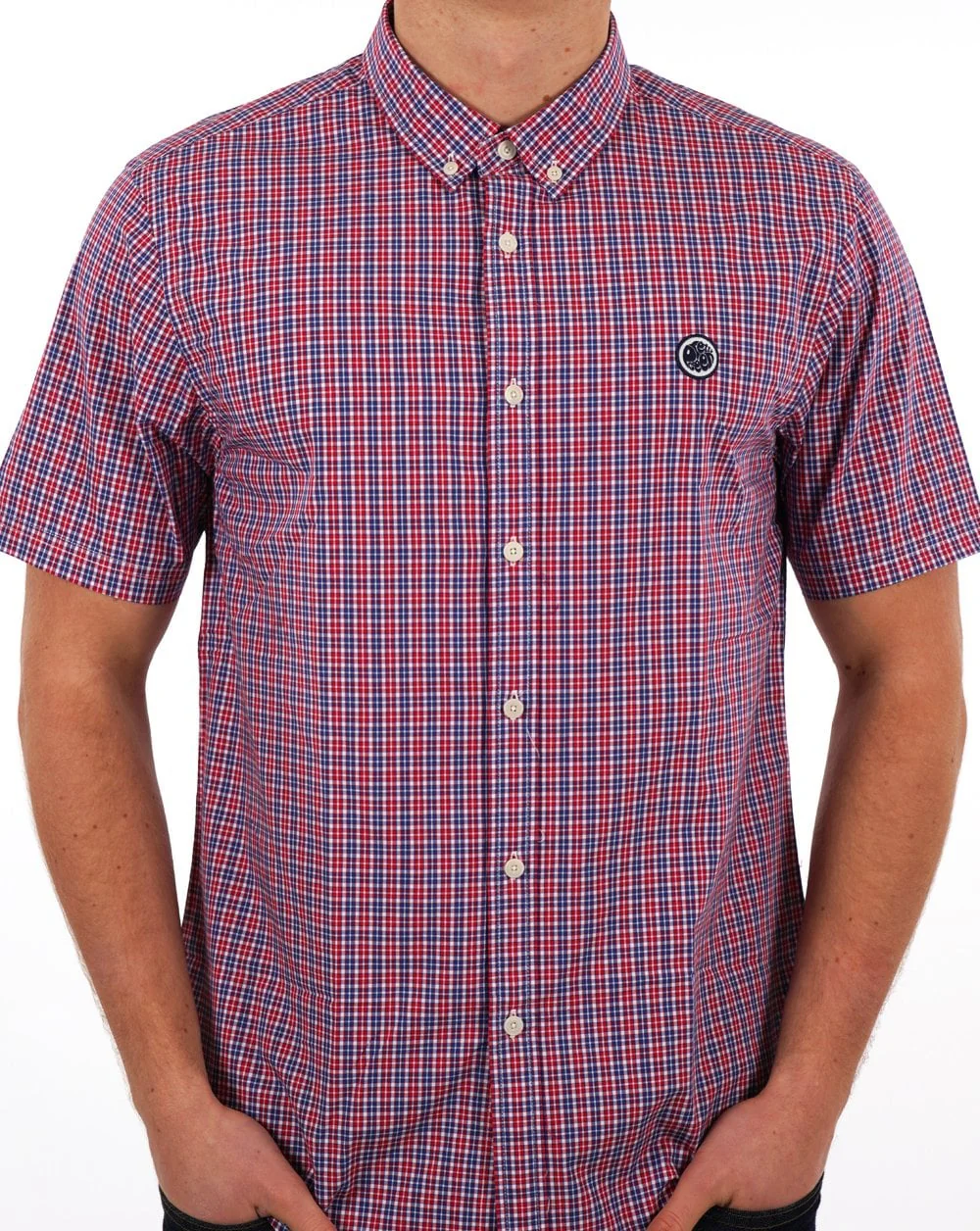 Pretty Green Check Short Sleeve Shirt Red - Image 4