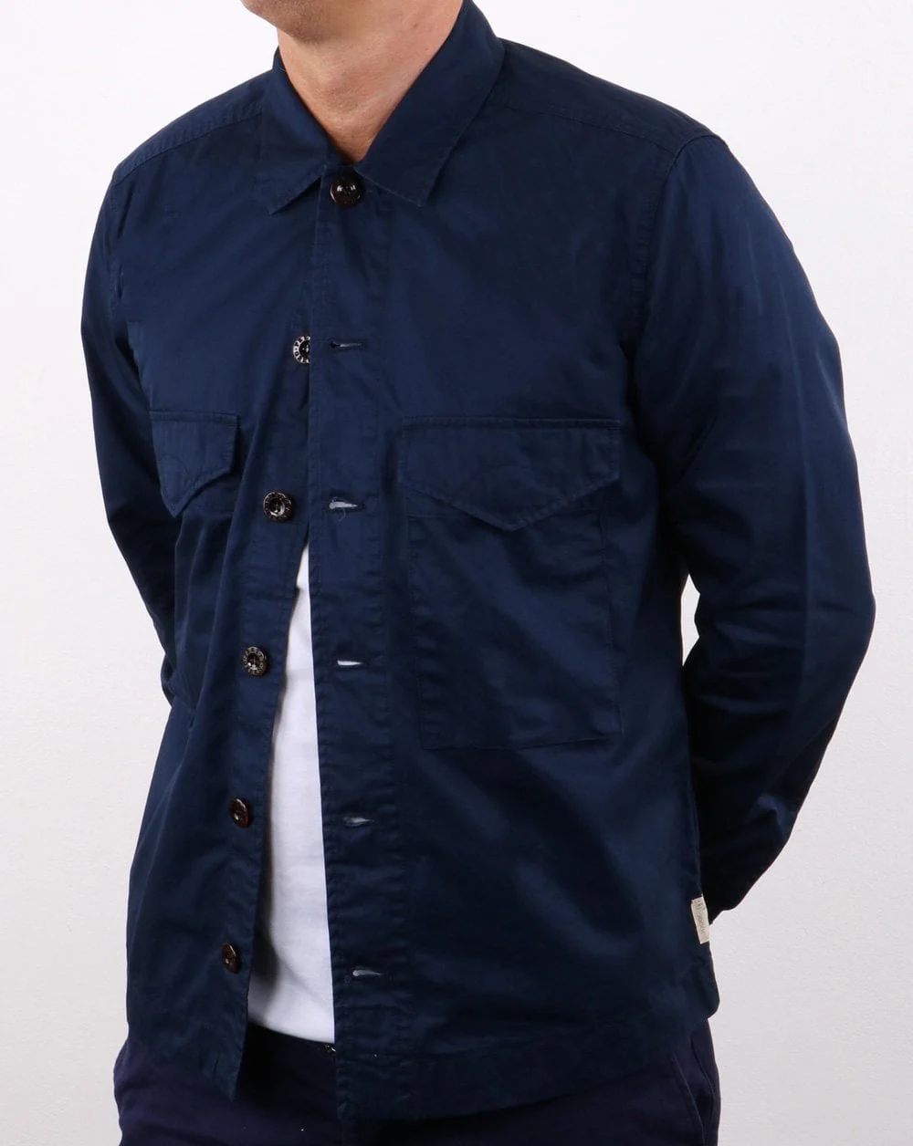 Pretty Green Classic Overshirt Navy - Image 4