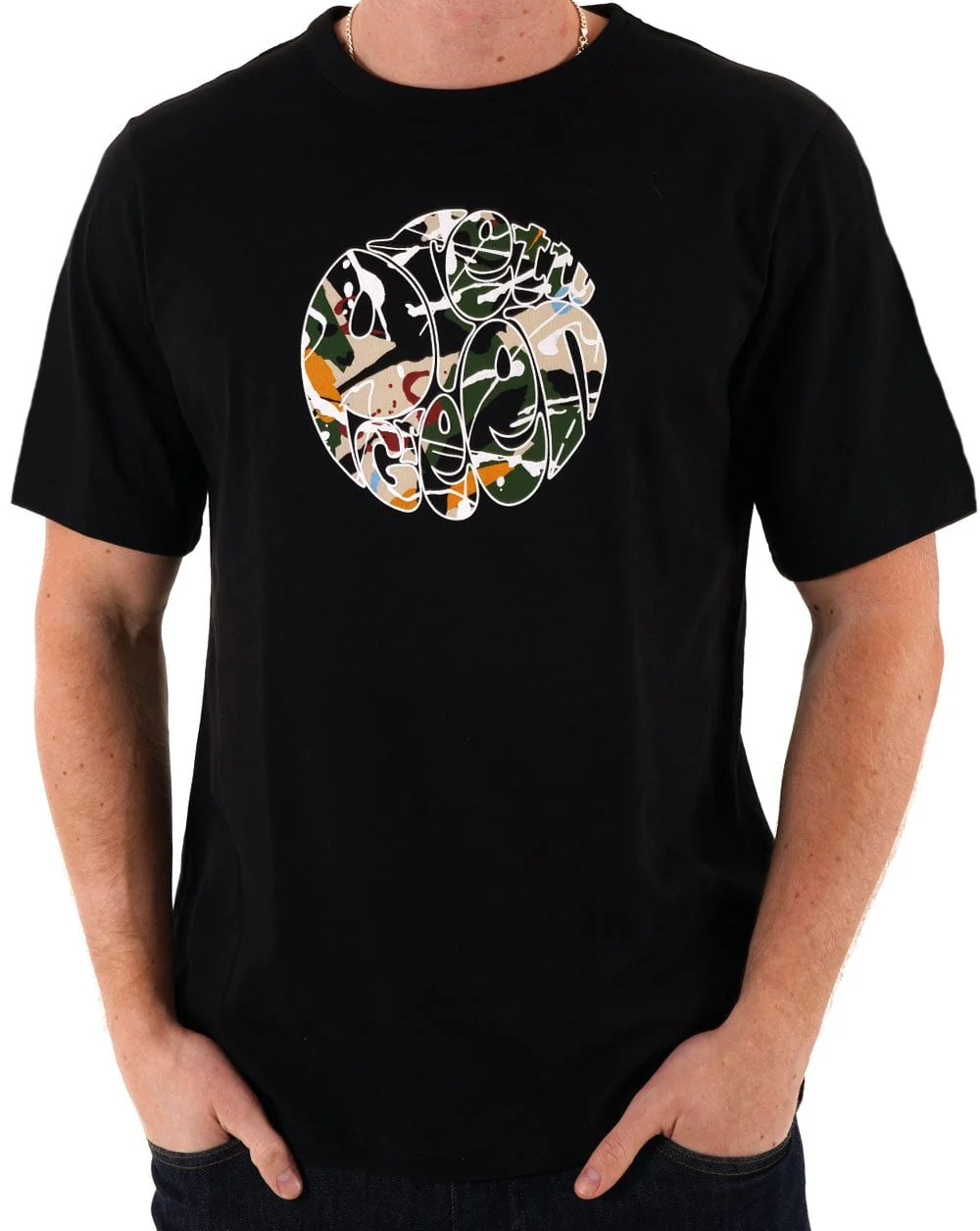 Pretty Green Convergence Logo T Shirt Black - Image 2