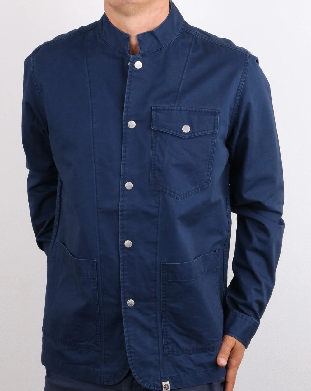 Pretty Green Creed Overshirt Navy - Image 4