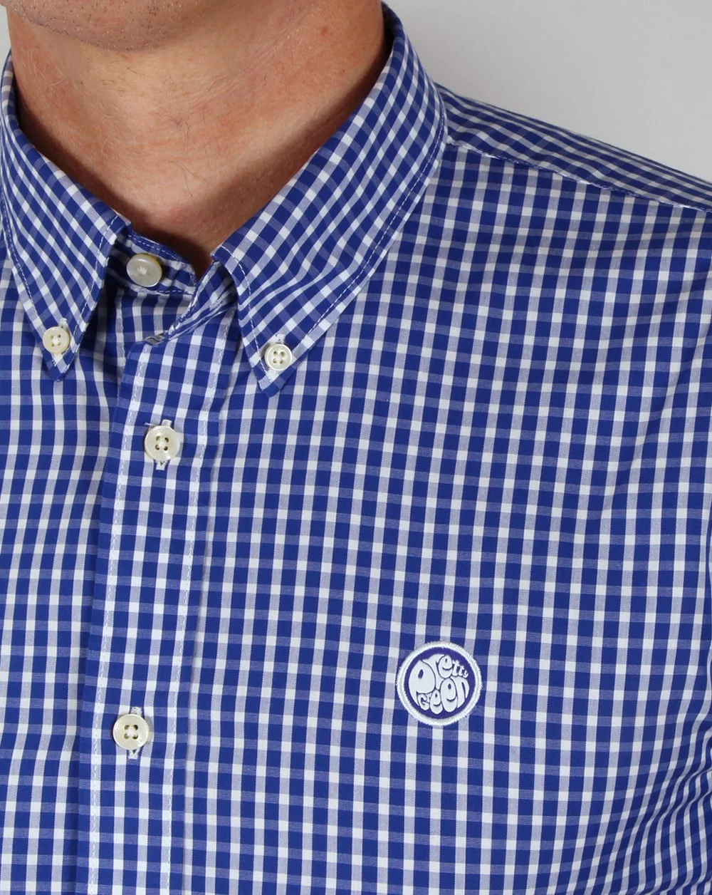 Pretty Green Ebsworth Gingham Shirt Navy - Image 2