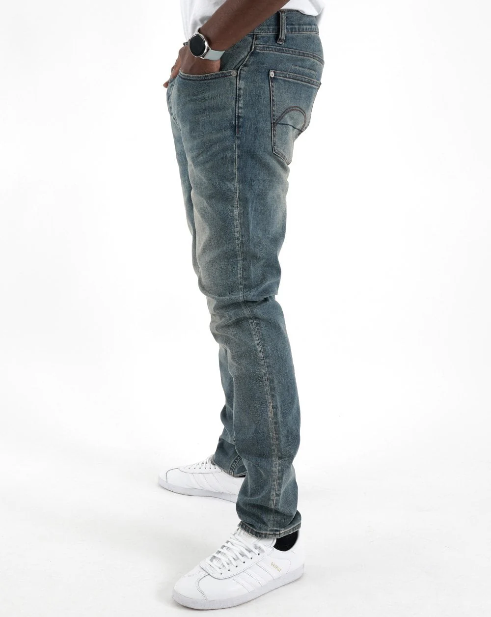 Pretty Green Erwood Slim Fit Jeans Light Blue - Image 3