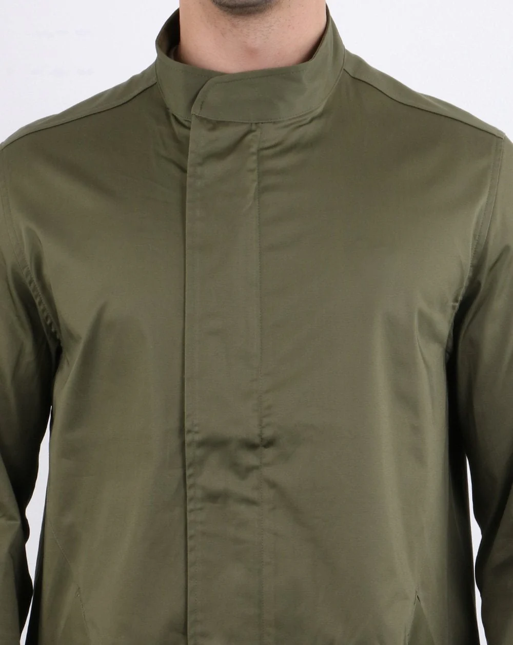Pretty Green Kayman Collarless Mac Green - Image 3