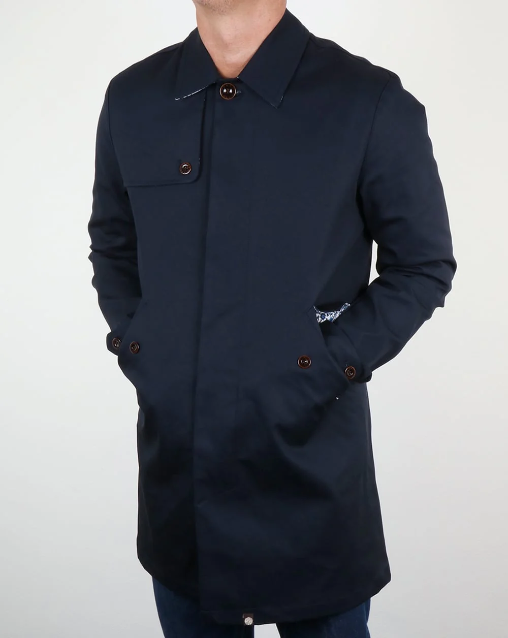 Pretty Green Layton Mac Navy - Image 4