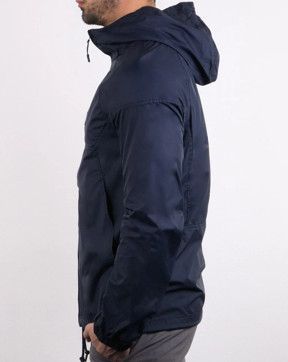 Pretty Green Lightweight Zip Up Hooded Jacket Navy - Image 4