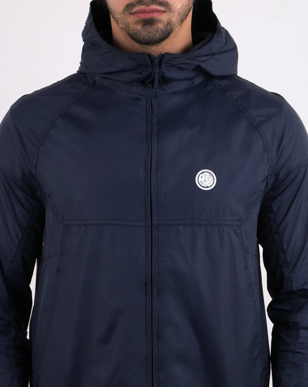 Pretty Green Lightweight Zip Up Hooded Jacket Navy - Image 5