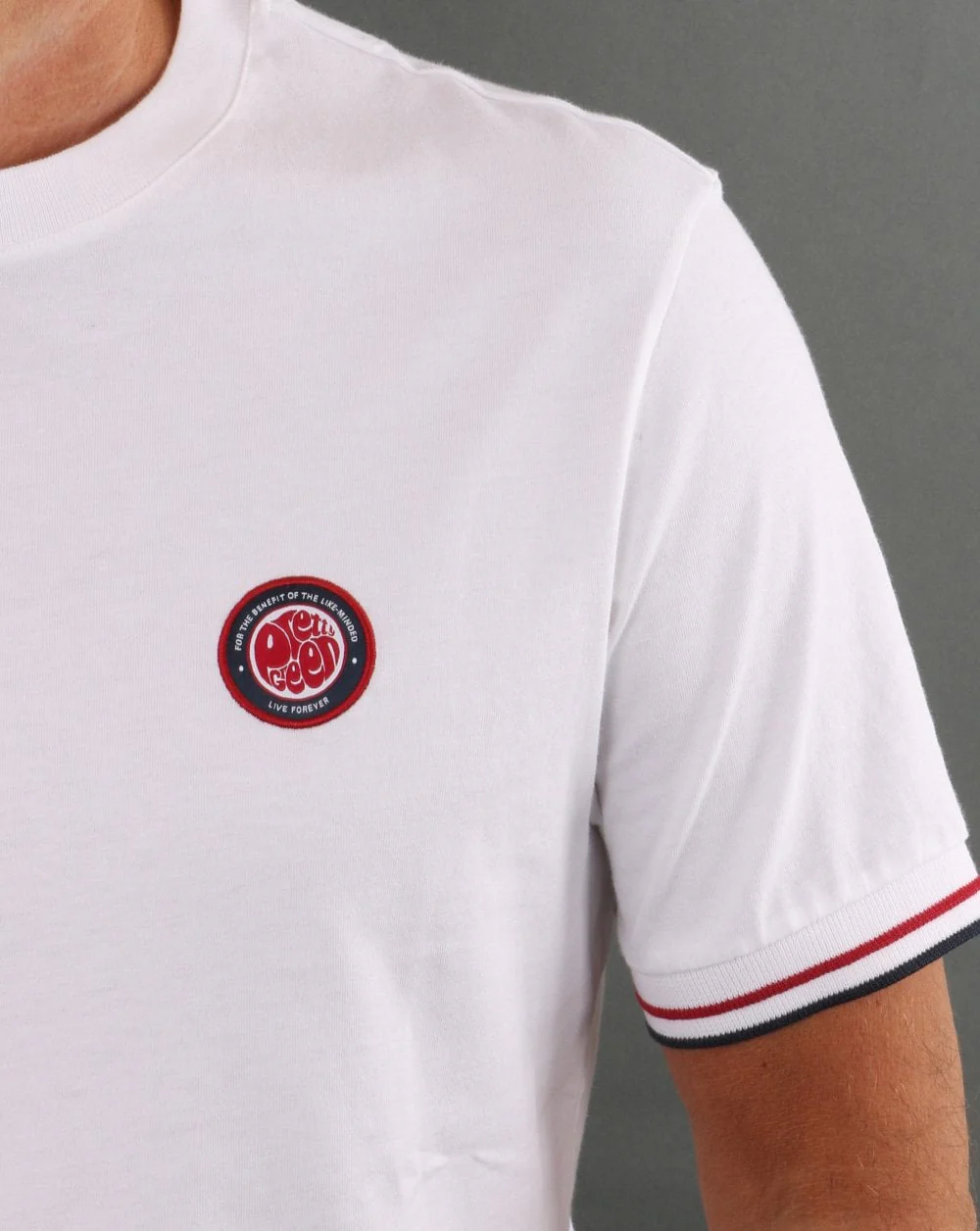 Pretty Green Likeminded Tipped T-shirt White - Image 2
