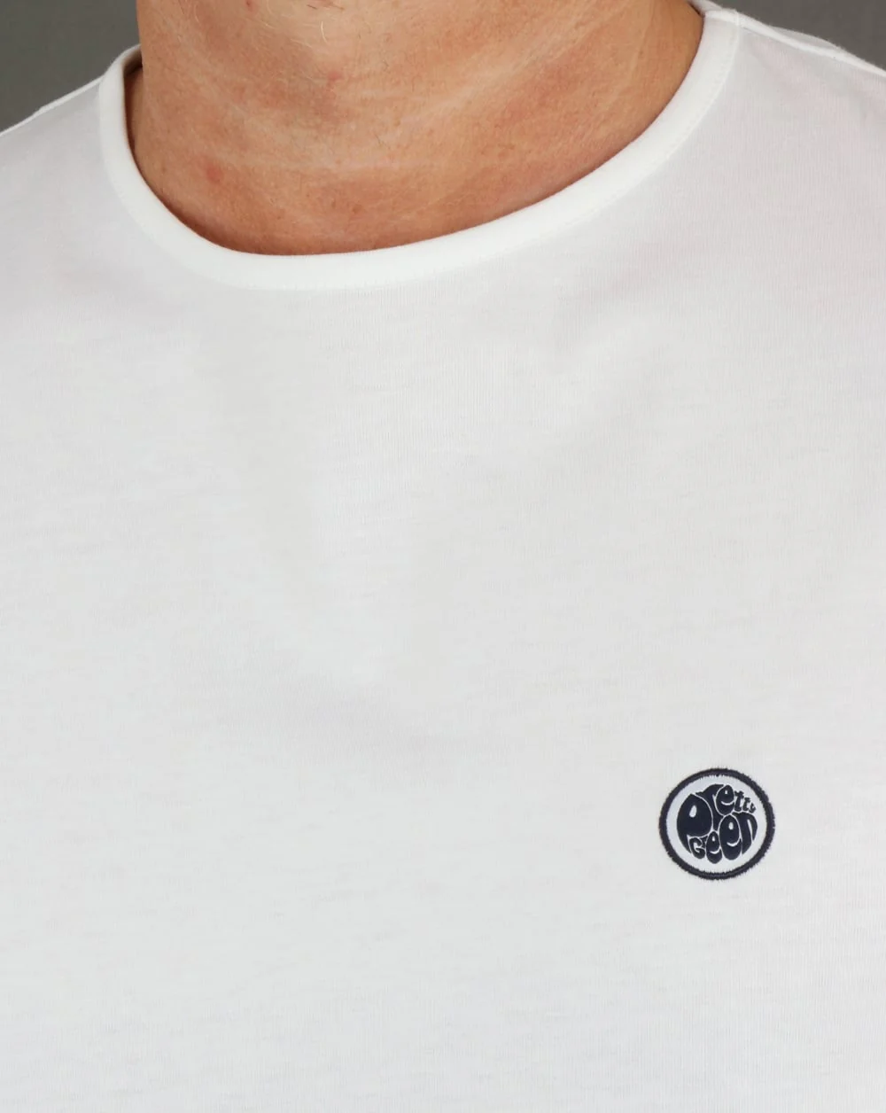 Pretty Green Mitchell Long Sleeve T Shirt White/Navy - Image 2