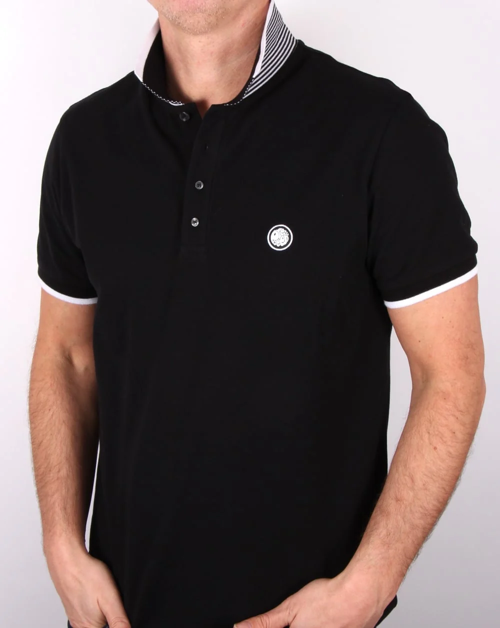 Pretty Green Multistripe Polo Shirt Black - Image 2
