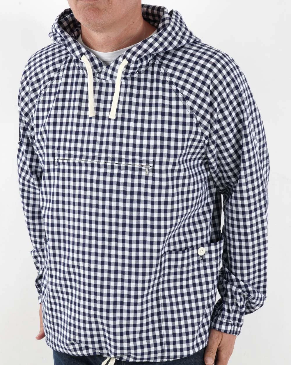 Pretty Green Ohd Smock Jacket Navy Gingham - Image 3