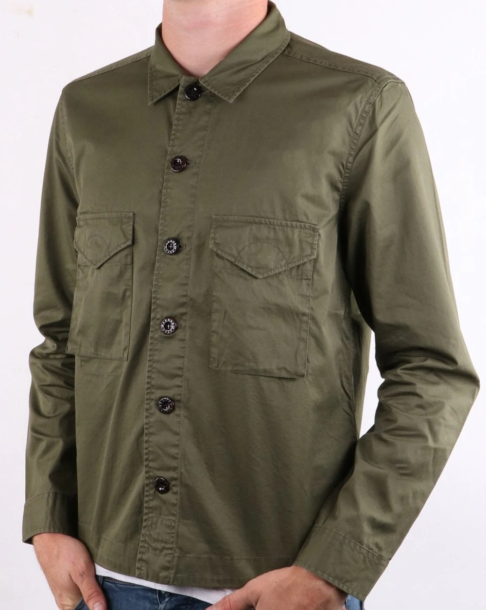 Pretty Green Overshirt Khaki - Image 2