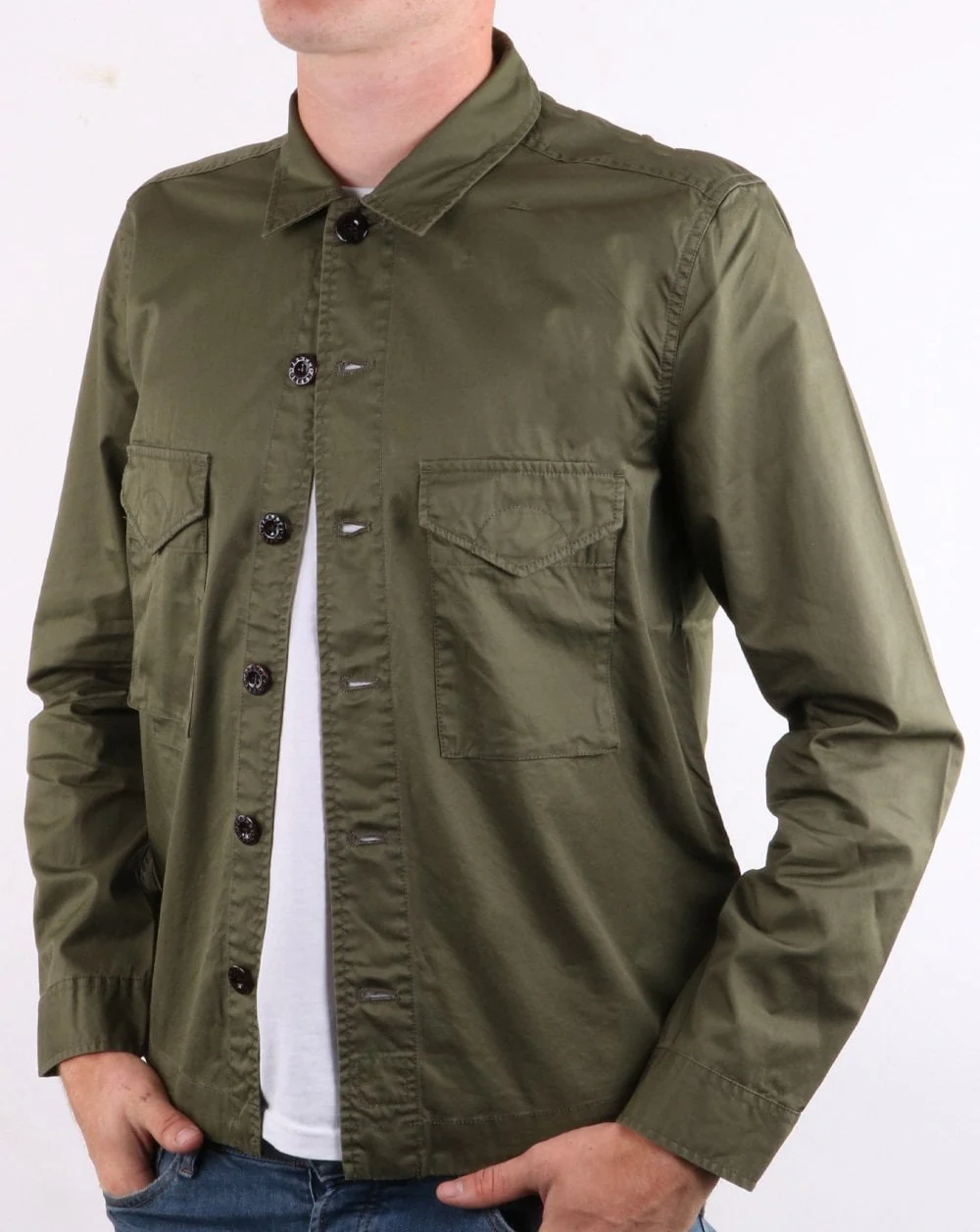 Pretty Green Overshirt Khaki - Image 3