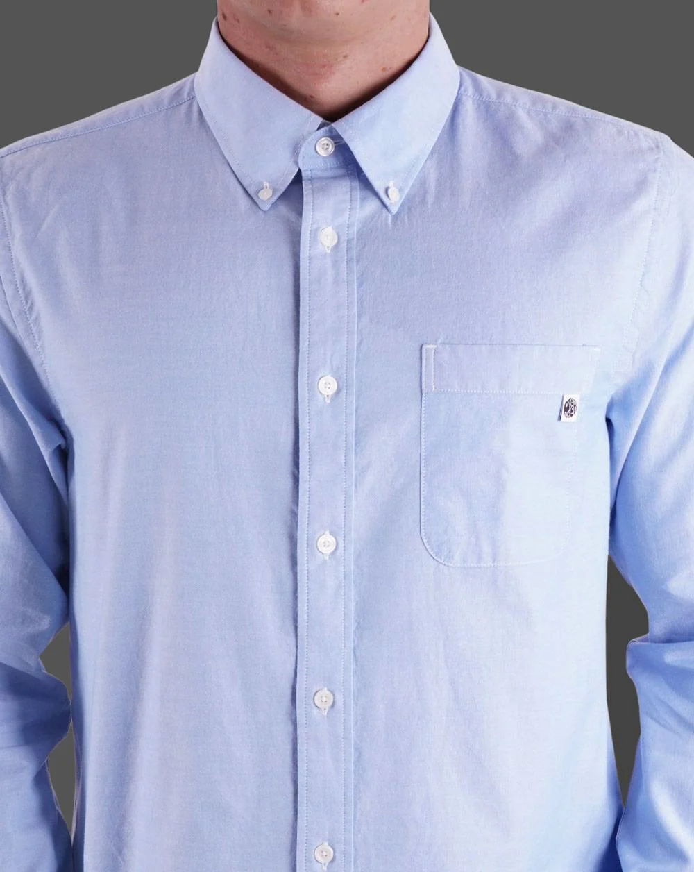 Pretty Green Oxford Long Sleeve Shirt Blue - Image 2