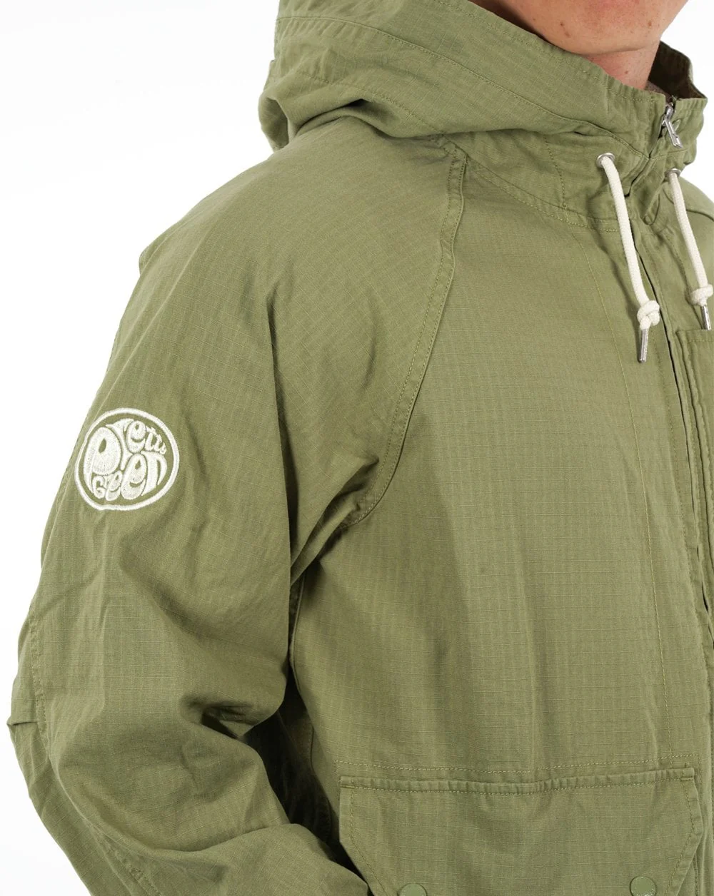 Pretty Green Prestleigh Zip Up Jacket Khaki - Image 3