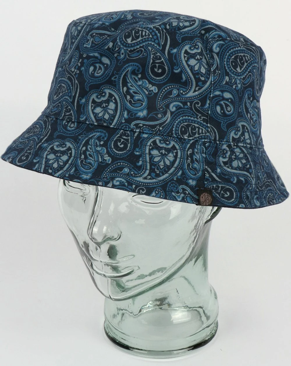 Pretty Green Reversible Tonal Paisley Bucket Hat Navy - Image 3