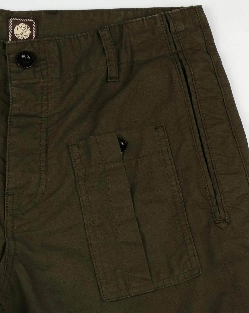 Pretty Green Rockwood Cargo Shorts Khaki - Image 2