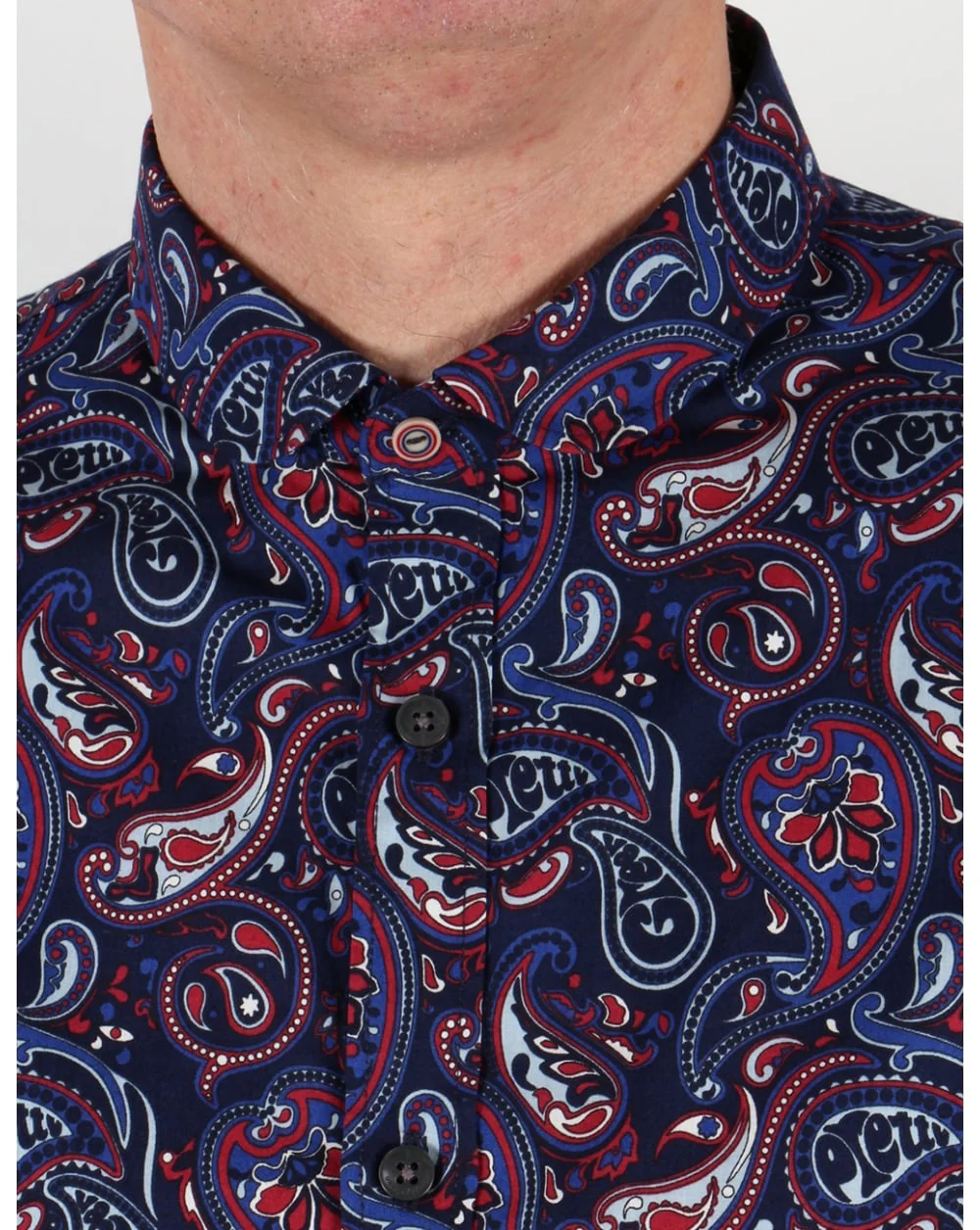 Pretty Green Sefton Paisley Shirt Navy - Image 2