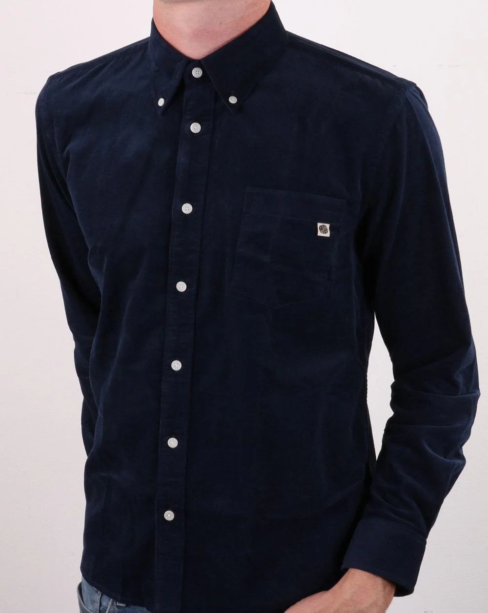 Pretty Green Standards Cord Shirt Navy - Image 2