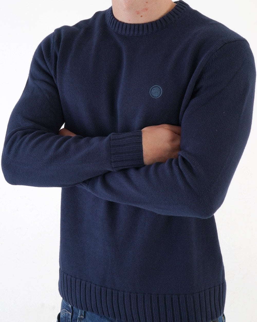 Pretty Green Standards Knitted Jumper Navy - Image 4