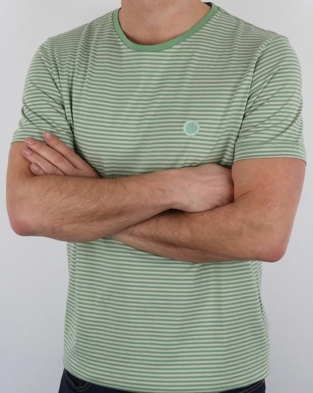 Pretty Green Striped Feeder T-shirt Light Green - Image 3