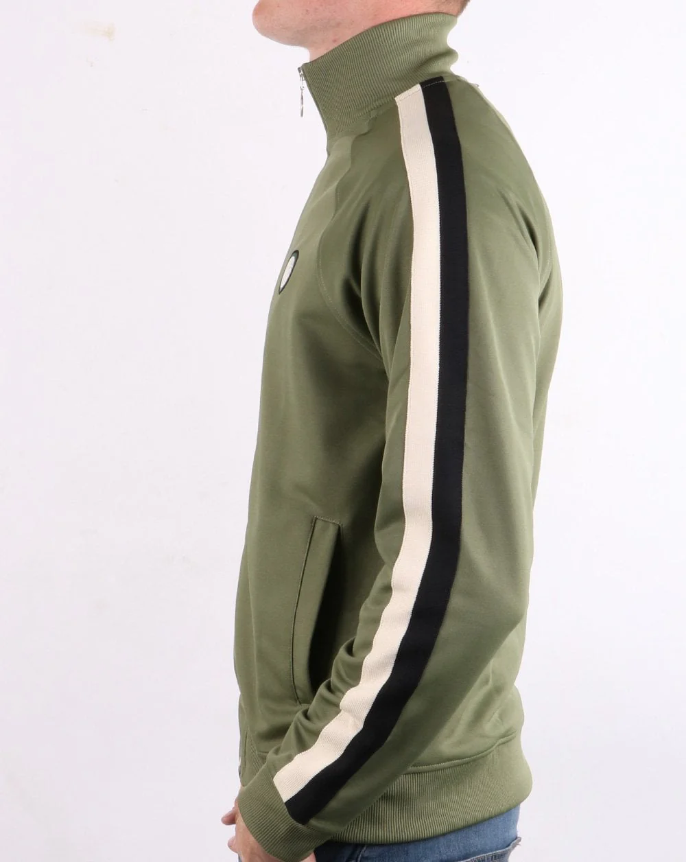 Pretty Green Tilby Track Top Khaki - Image 3
