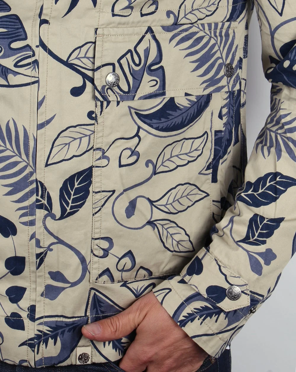 Pretty Green Wren Printed Jacket Navy/stone - Image 4