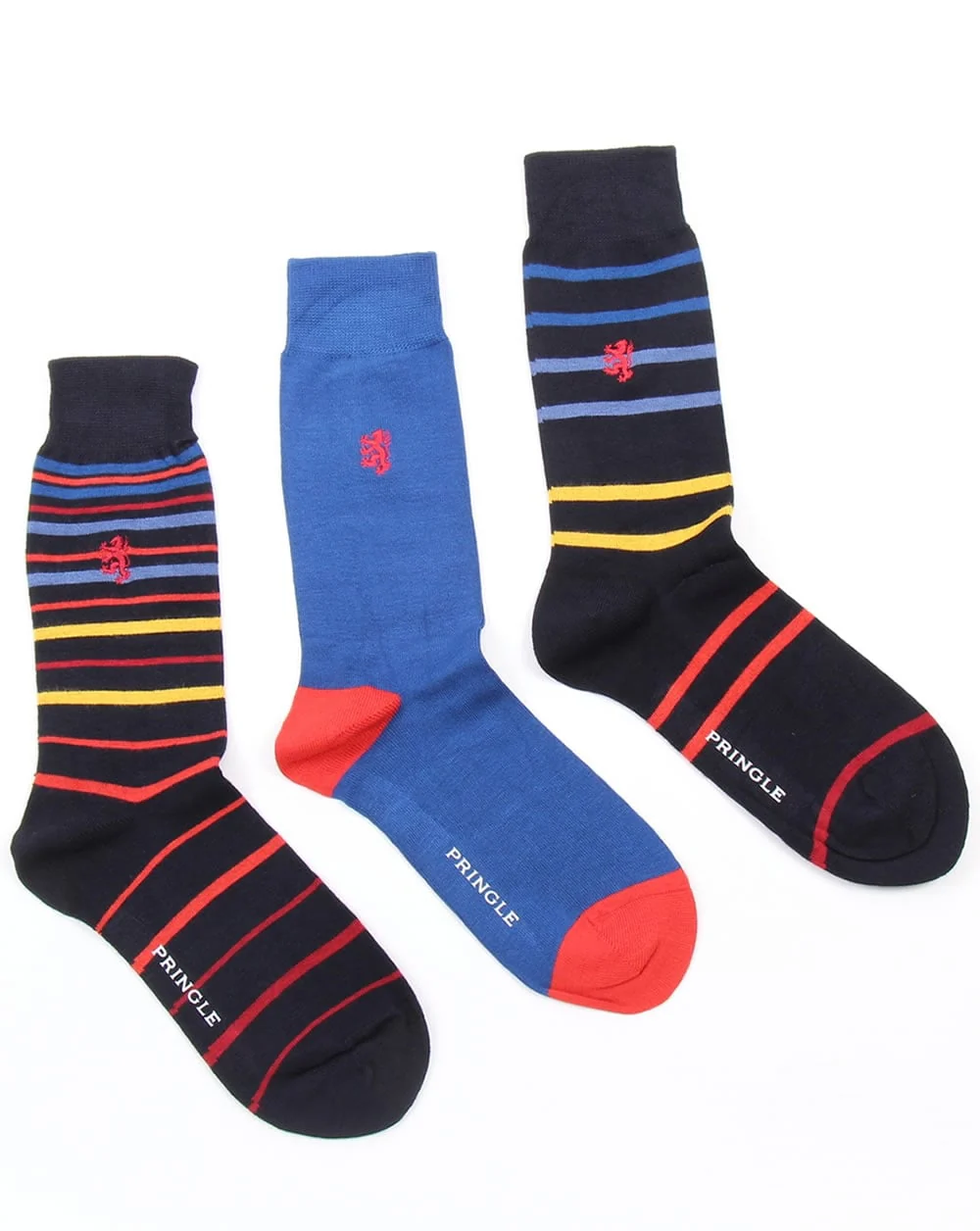 Pringle Bamboo Striped Socks Blue/Multicolour