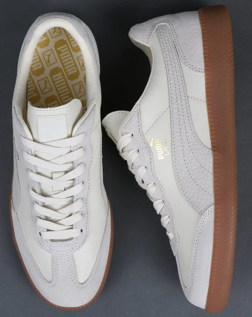 Puma Liga Leather Trainers Whisper White - Image 2