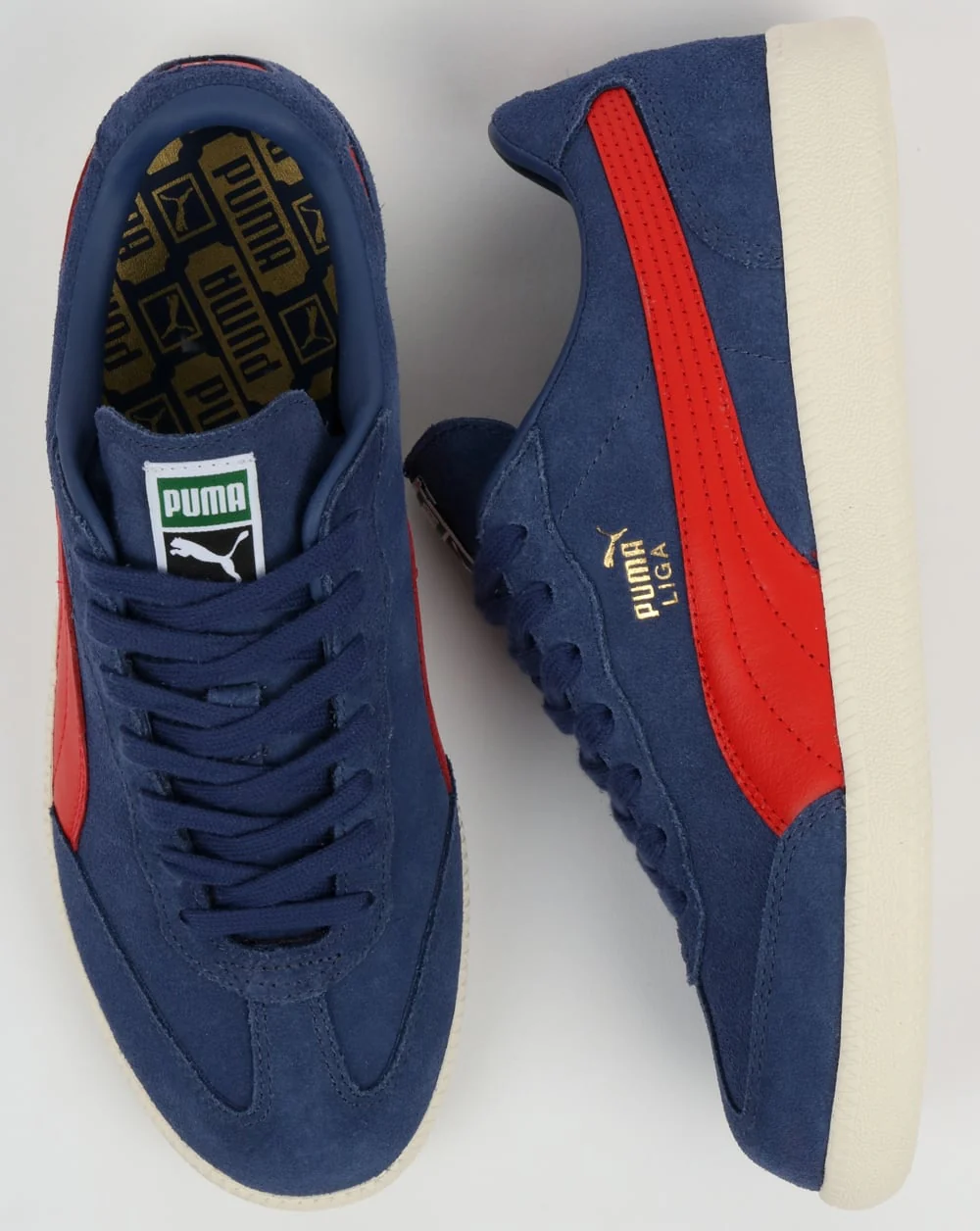 Puma Liga Suede Trainers Blue Indigo/Flame Scarlet - Image 2