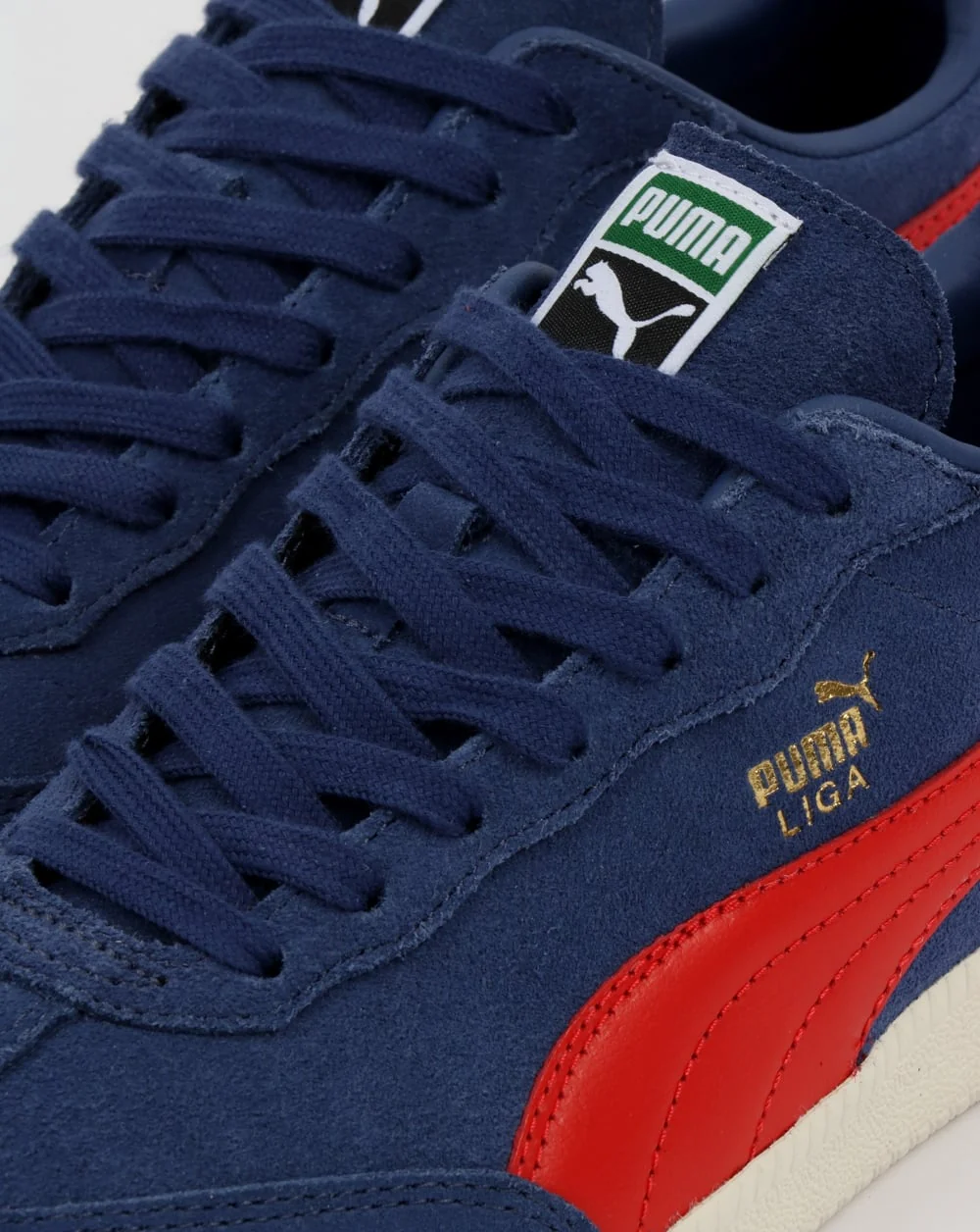 Puma Liga Suede Trainers Blue Indigo/Flame Scarlet - Image 4