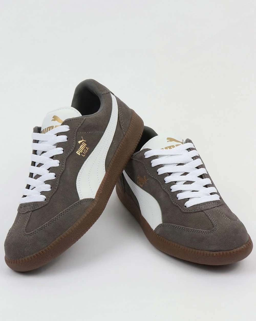 Puma Liga Suede Trainers Steel Grey/White - Image 4