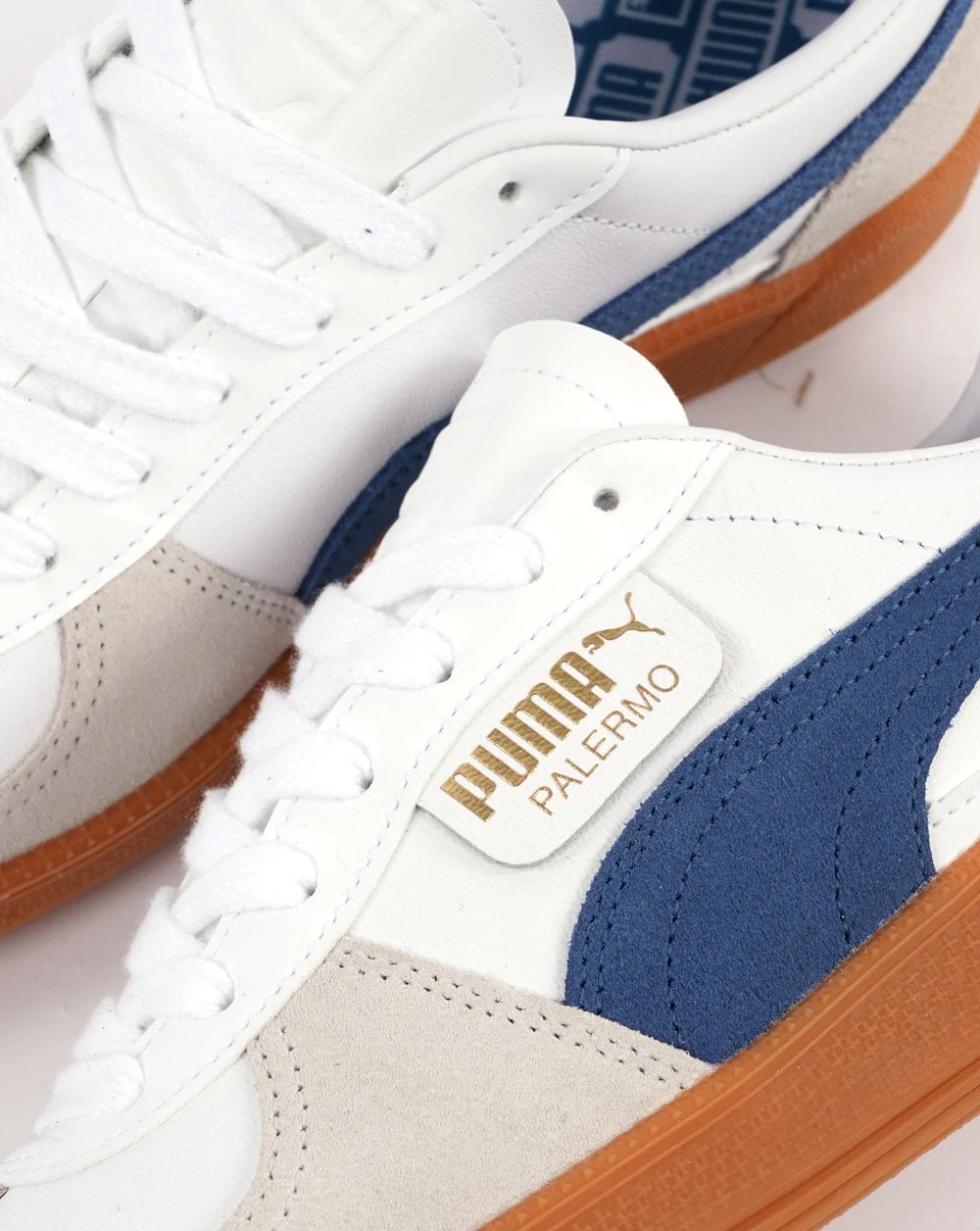 Puma Palermo Leather Trainer White Navy - Image 2