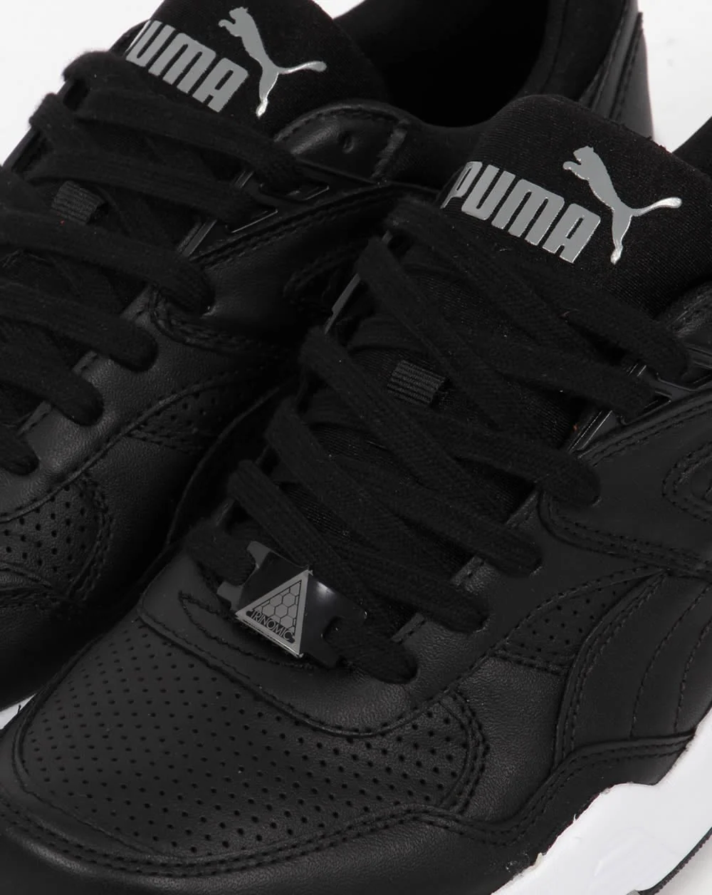 Puma R698 Core Leather Trainers Black/Black - Image 2