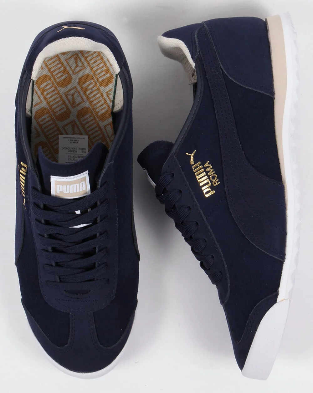 Puma Roma OG Leather Trainers Navy/White - Image 2