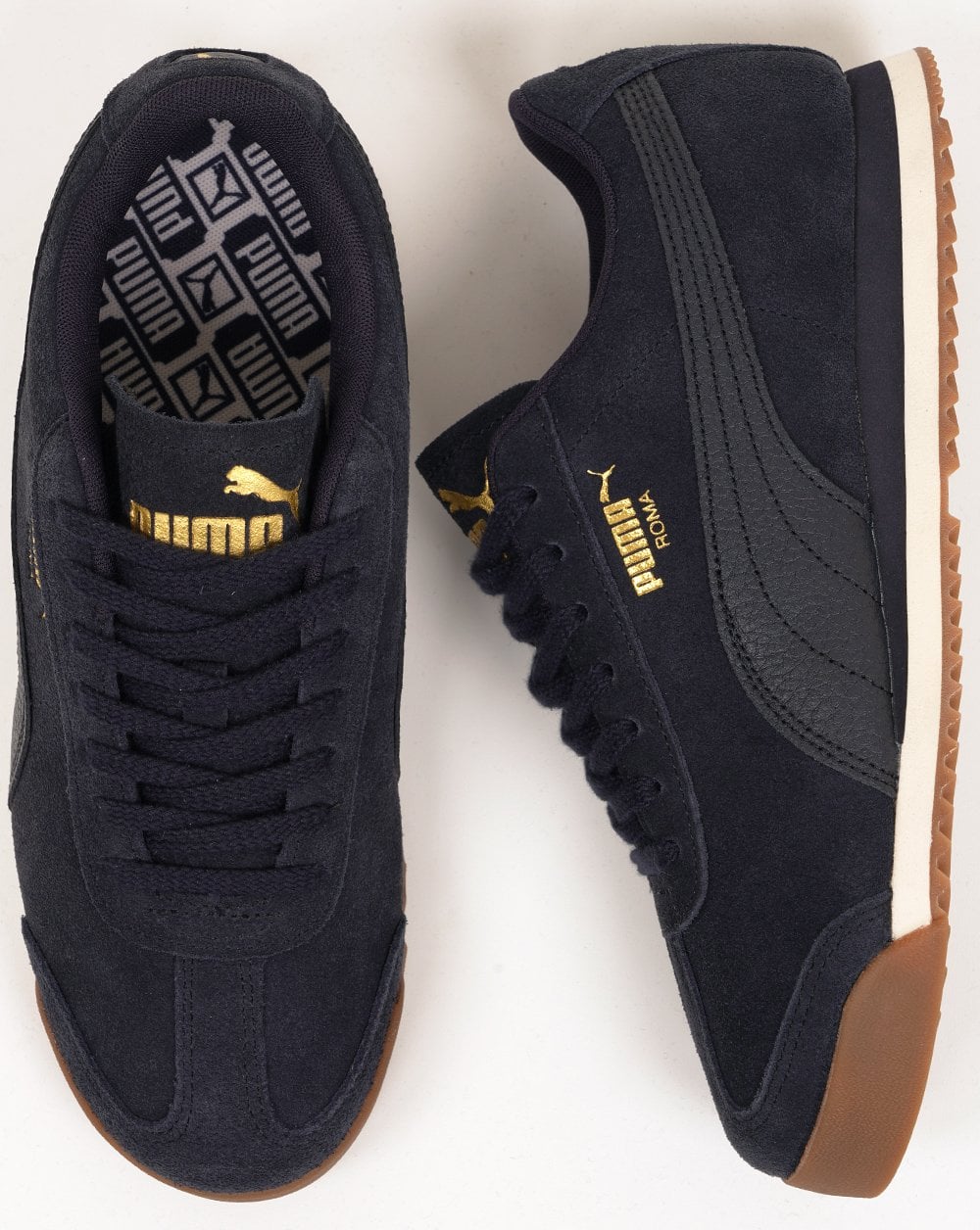 Puma Roma Suede Trainers Navy - Image 4